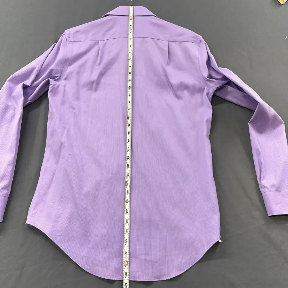 Calvin Klein Dress Shirt Mens 15.5 34/35 Purple Slim Fit Non Iron Button Up